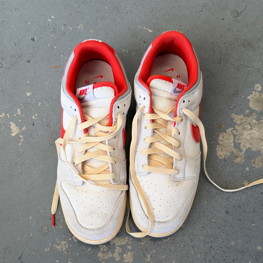 Nike Cream and Red Sneakers